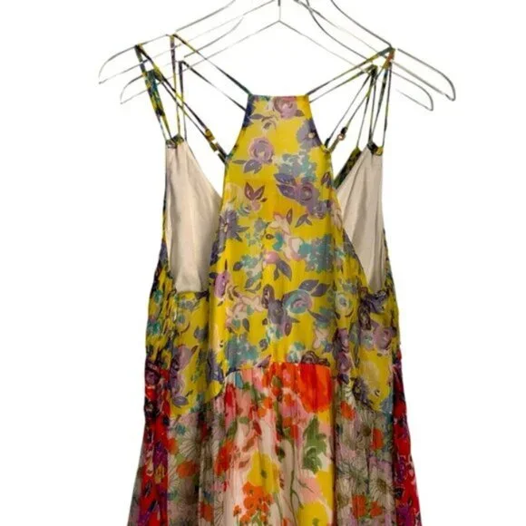 Anthropologie | Women's Multicolor Malibu Floral Maxi Dress Size 12 - Picture 5 of 15